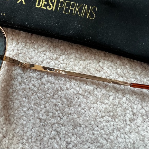 Quay Australia high key 62mm oversize aviator sunglasses quay x desi gold - Picture 7 of 12